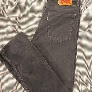 Levi's Charcoal Corduroy Straight-Leg Pants